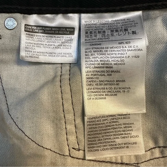 Men’s Levi's 505 Black Straight Jeans Classic Denim - Picture 6 of 8